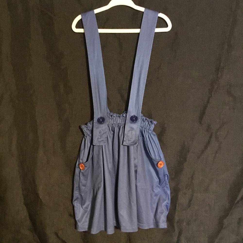 Charming Blue Kids Skirt with Suspenders